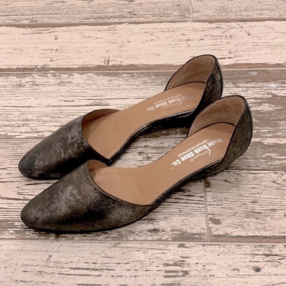 🇫🇷 D’Orsay Distressed Gunmetal Bronze Metallic Leather Flat 8.5 Made in Spain - Picture 4 of 14